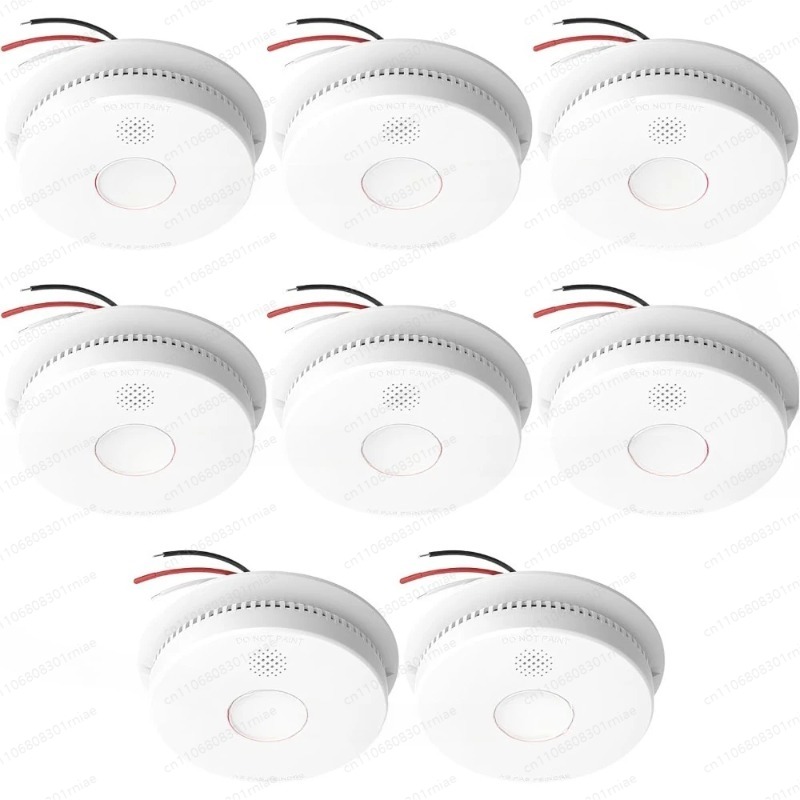 Smoke Detector Interconnected - Set di 8 Rilevatori di Fumo